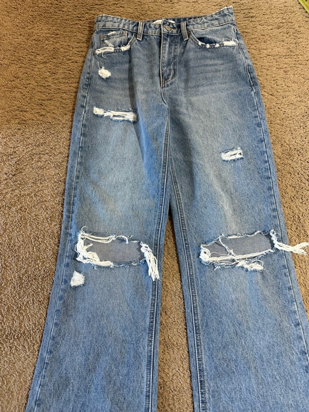 Flying Monkey Women’s Distressed High Rise Blue Jeans Size 26 - Picture 8 of 8